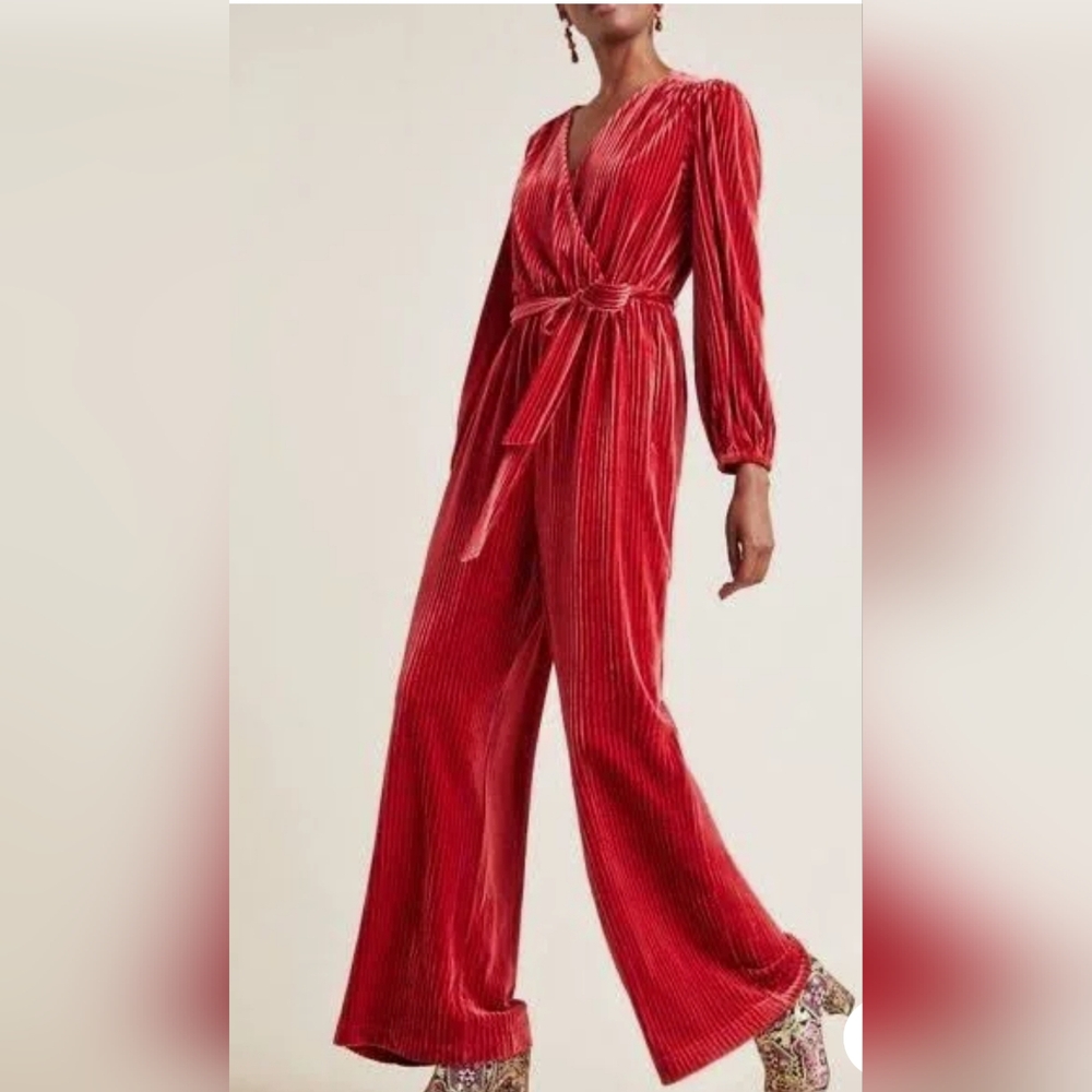 ALI & JAY Red Velvet Jumpsuit